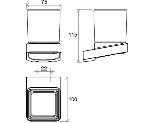 Стакан для зубных щеток Ravak 10° X07P557 Черный матовый