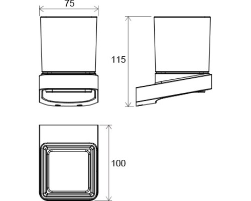 Стакан для зубных щеток Ravak 10° X07P557 Черный матовый