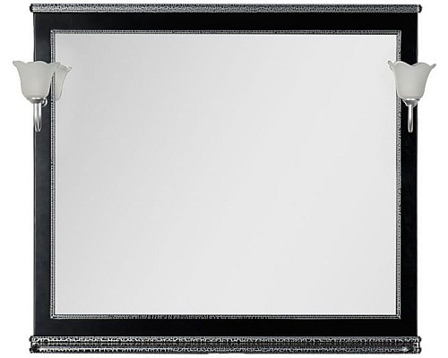 Зеркало Aquanet Валенса 110 черный краколет/серебро