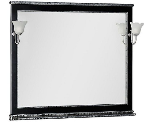 Зеркало Aquanet Валенса 110 черный краколет/серебро