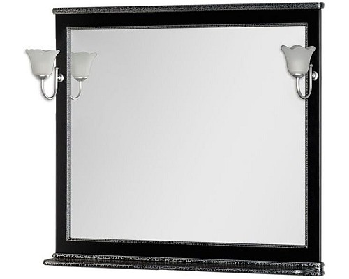 Зеркало Aquanet Валенса 110 черный краколет/серебро