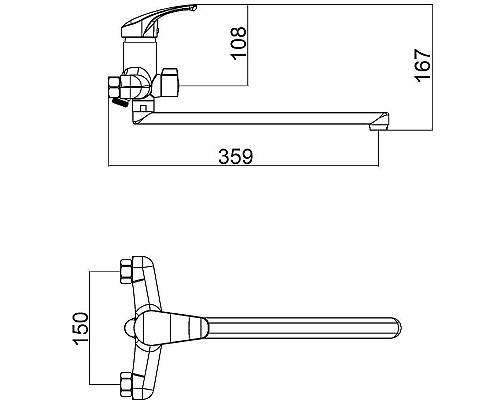 Смеситель для ванны Orange OneLife P11-218cr универсальный Хром