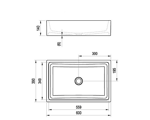 Умывальник Ravak FORMY 01 600 D XJL01260000 белый со скрытым переливом
