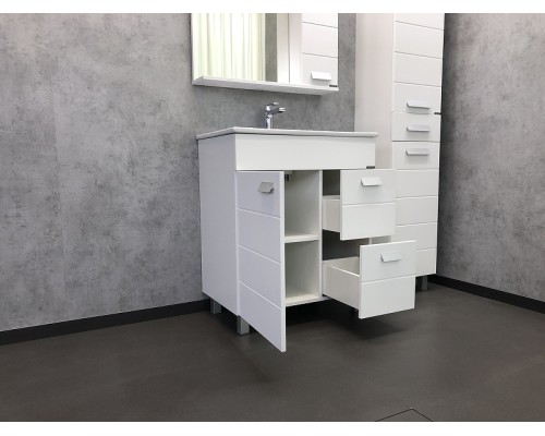 Тумба с раковиной Comforty Модена М-75 00-00001643 Белая матовая