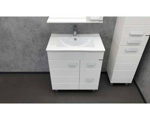 Тумба с раковиной Comforty Модена М-75 00-00001643 Белая матовая