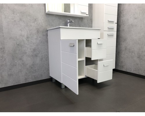 Тумба с раковиной Comforty Модена М-75 00-00001643 Белая матовая