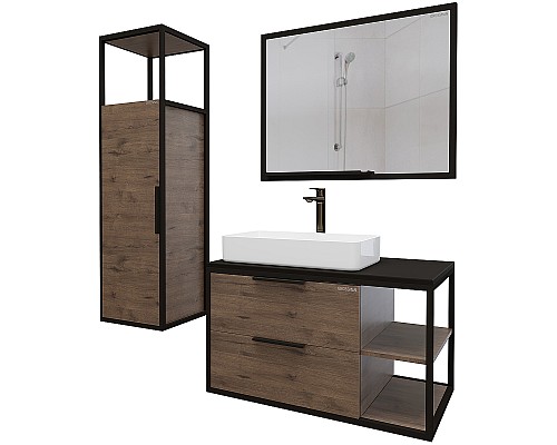 Шкаф пенал Grossman Лофт 40 304001 подвесной Веллингтон