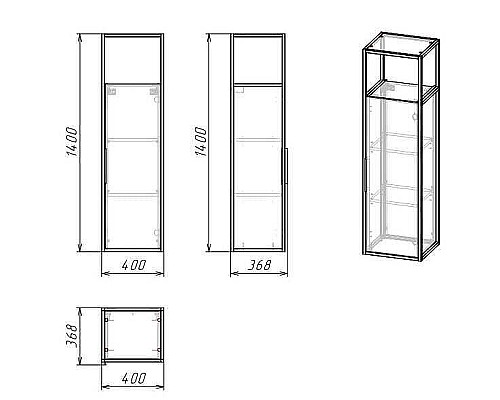 Шкаф пенал Grossman Лофт 40 304001 подвесной Веллингтон