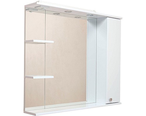 Зеркало со шкафом Onika Эльбрус 100.02 R 210004 с подсветкой Белое