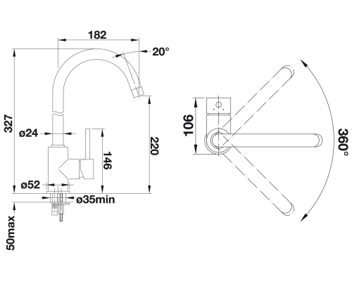 Смеситель для кухни Blanco Mida 524201 Хром