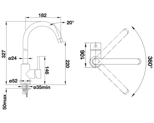 Смеситель для кухни Blanco Mida 524201 Хром