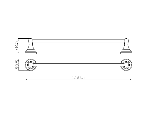 Полотенцедержатель Rav Slezak Morava MKA0701/55CMAT Черный матовый
