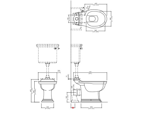 Унитаз компакт Devon&Devon Westminster IBWCWES без бачка и сиденья
