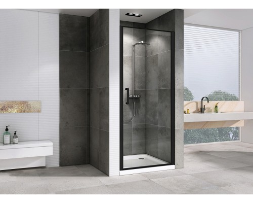 Душевая дверь Abber Sonnenstrand 100 AG04100B профиль Черный стекло прозрачное