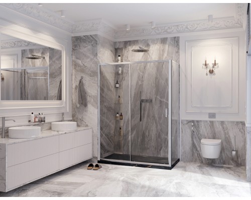 Душевой уголок Ambassador Forsa 110х80 17021117AX-80AX профиль Хром стекло прозрачное