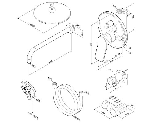 Душевая система AM.PM X-Joy FB85A1RH20 Хром