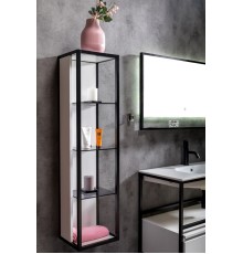 Пенал Armadi Art Loft высокий белый, полки стекло