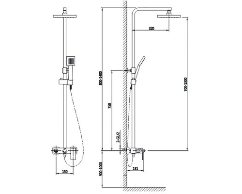 Душевая система Timo Briana SX-7130/17 Золото матовое