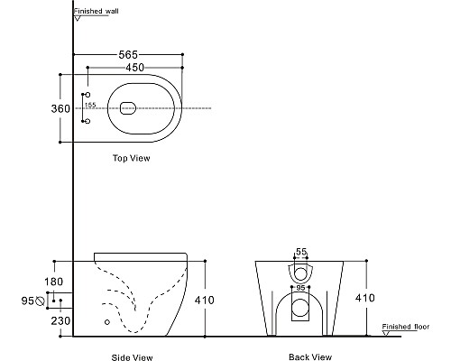 Унитаз приставной Aquanet Cetus 2.0 F