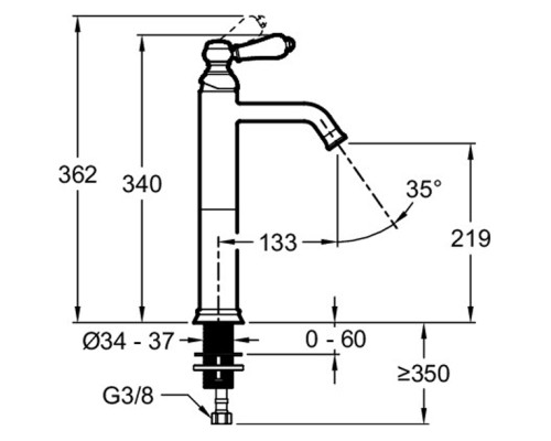 Смеситель для раковины Jacob Delafon Louise E24361-CP Хром