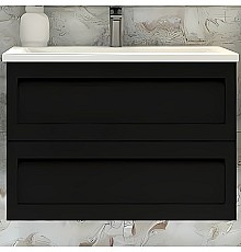 Тумба под раковину Art&Max AM-Platino-900-2C-SO-NM подвесная Черная матовая