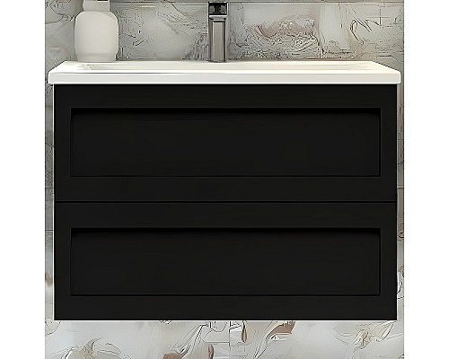 Тумба под раковину Art&Max AM-Platino-900-2C-SO-NM подвесная Черная матовая