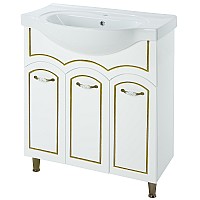 Тумба под раковину Bellezza Амелия 80 4630313000389 Белый патина Золото