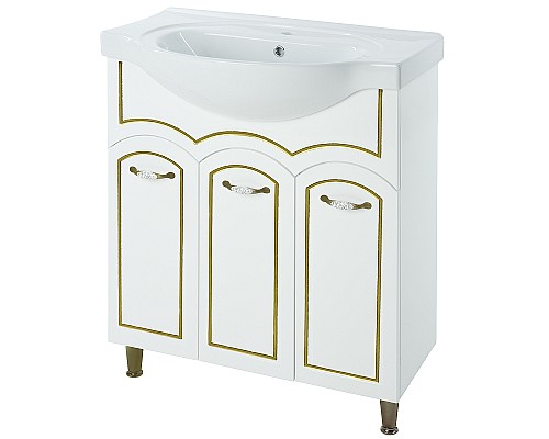 Тумба под раковину Bellezza Амелия 80 4630313000389 Белый патина Золото