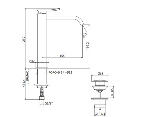 Смеситель для раковины Gattoni Ely цвет хром