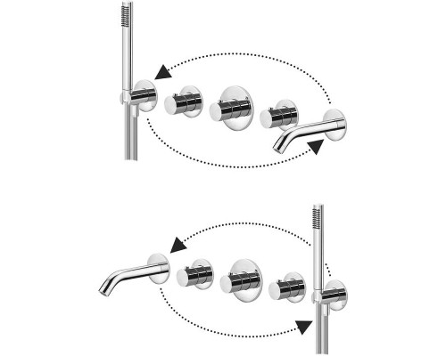 Смеситель для ванны Paffoni Modular Box MDE001CR с термостатом Хром