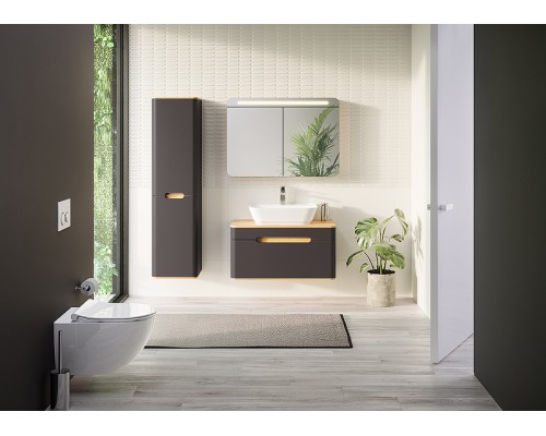 Шкаф пенал Vitra Sento 40 L 60856 подвесной Антрацит матовый