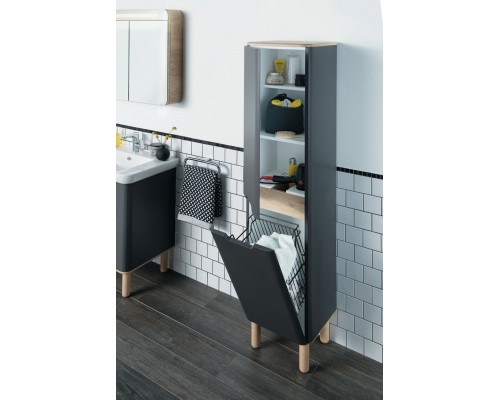 Шкаф пенал Vitra Sento 40 L 60856 подвесной Антрацит матовый