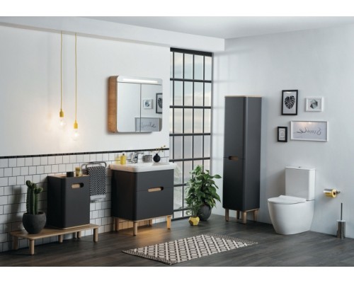 Шкаф пенал Vitra Sento 40 L 60856 подвесной Антрацит матовый