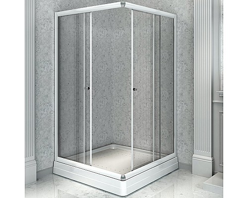 Душевой уголок Radomir 100x110 1-09-1-0-0-1230 профиль Белый стекло прозрачное