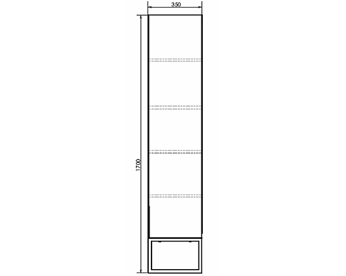 Шкаф пенал Comforty Порто 35 00-00009982 подвесной Дуб темно-коричневый
