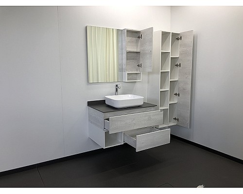 Зеркало со шкафом Comforty Прага 90 00004136263 Дуб Белый