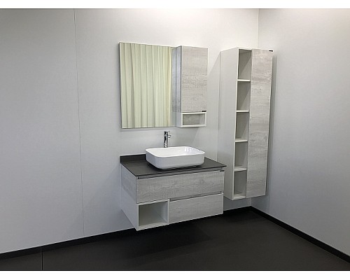 Зеркало со шкафом Comforty Прага 90 00004136263 Дуб Белый