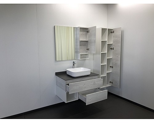 Зеркало со шкафом Comforty Прага 90 00004136263 Дуб Белый