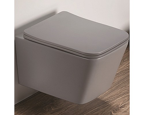 Унитаз CeramaLux 5170MH подвесной Светло-серый матовый с сиденьем Микролифт