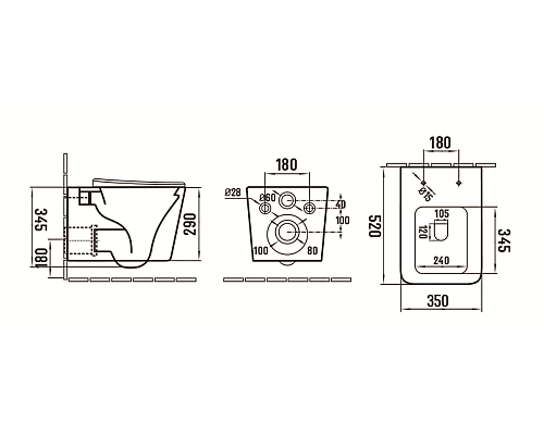 Унитаз CeramaLux 5170MH подвесной Светло-серый матовый с сиденьем Микролифт