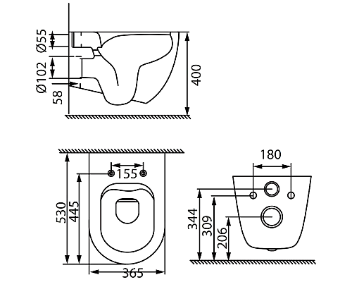 Унитаз Allen Brau Reality 4.32006.31 подвесной Черный матовый без сиденья