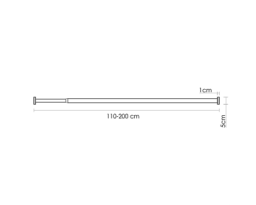 Карниз для ванны WasserKRAFT Elbe SC-721121 Черный матовый