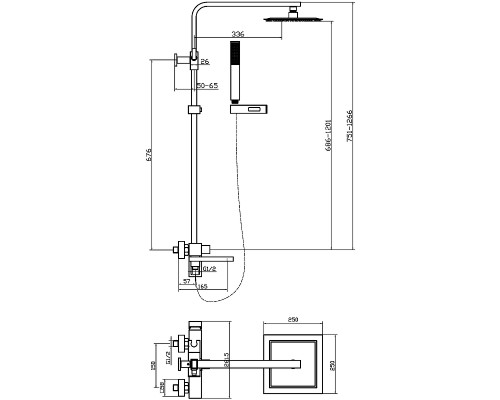 Душевая система Agger Great A2893300 Хром