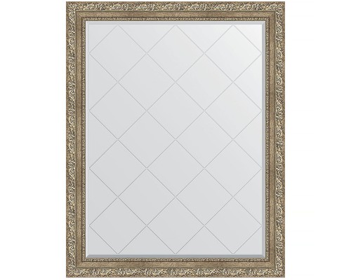Зеркало Evoform Exclusive-G 120х95 BY 4358 с гравировкой в багетной раме - Виньетка античное серебро 85 мм