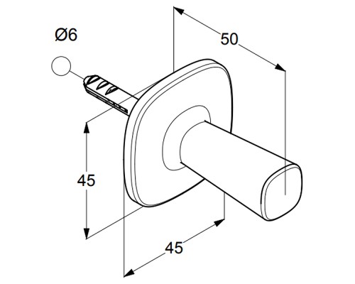 Крючок Kludi Ambienta 5398405 Хром