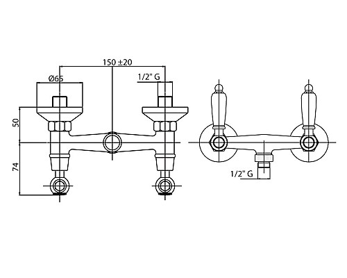 Смеситель для душа Cezares FIRST-DS-03/24-Bi