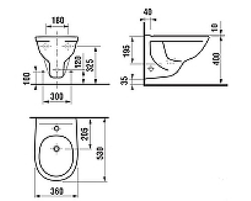Биде Jika Dino 8.3037.1.000.000.1 подвесное Белое