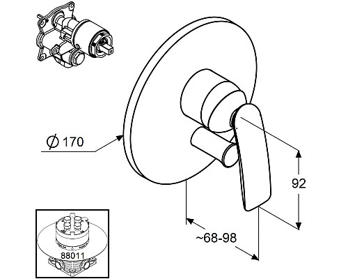 Встраиваемый смеситель для ванны и душа Kludi Balance 526509175
