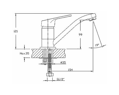Смеситель для раковины Haiba HB4516 Хром
