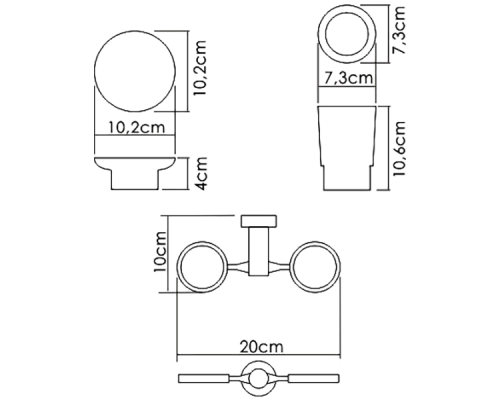 Стакан для зубных щеток с мыльницей WasserKRAFT K-28226 Хром Белый